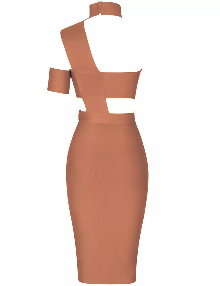 One Shoulder Halter Dress