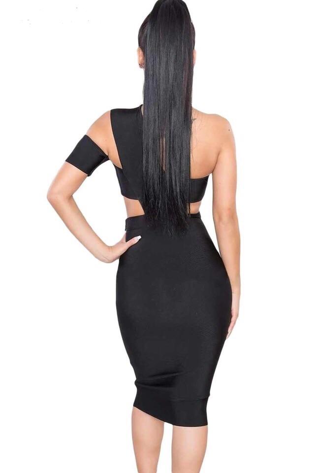 One Shoulder Halter Dress