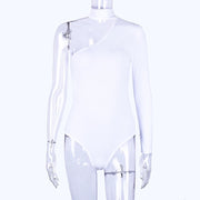 White One Shoulder Bodysuit