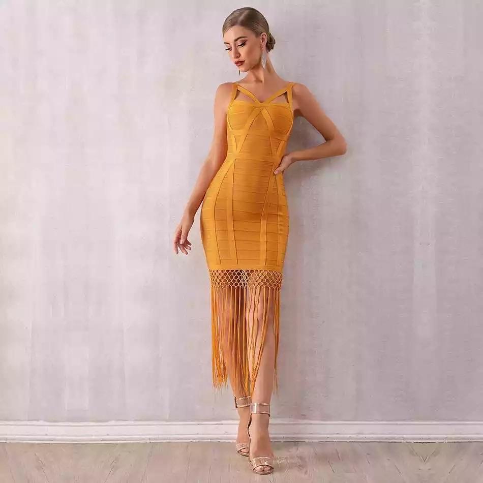night out dress| NCFashions| |yellow dress| |sleeveless out dress|
