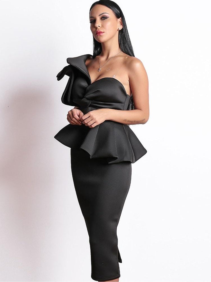 One Shoulder Ruffle Dress