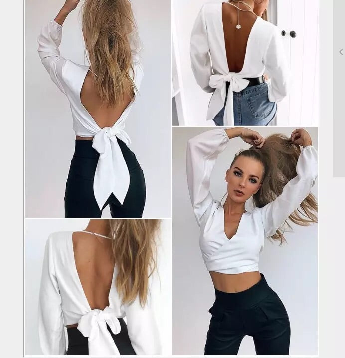 Sexy Blouse Deep V Neck, Deep Plunge Tops