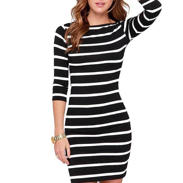 Black And White Stripe Dress 